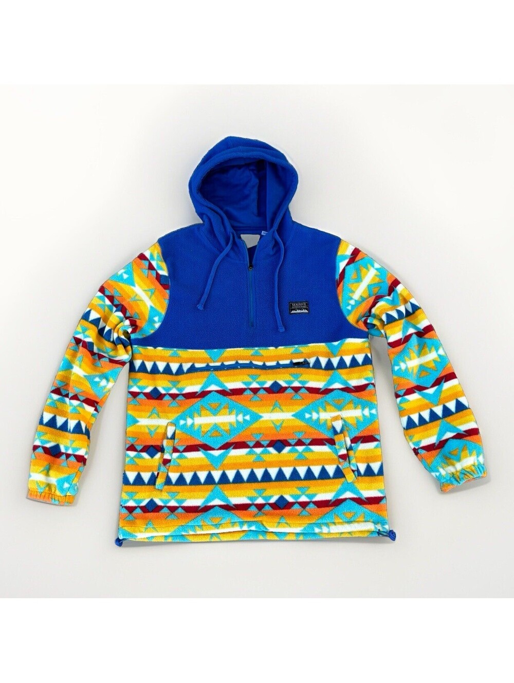 Aztec Print Fleece Hoodie Mens Southwestern Pullover Massive Outdoor (Medium)